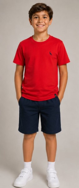 Camiseta Peacock Vermelha Infantil