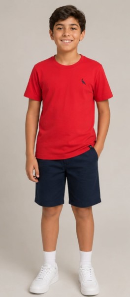 Camiseta Peacock Vermelha Infantil