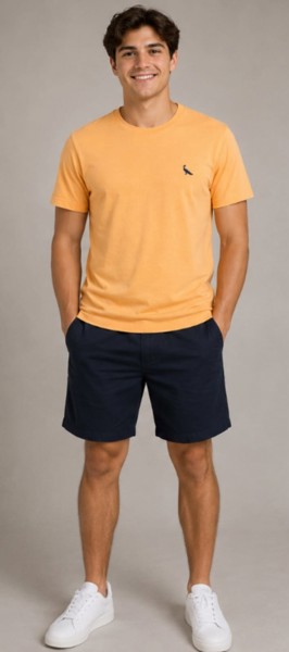 Camiseta Peacock Confort - Tangerina