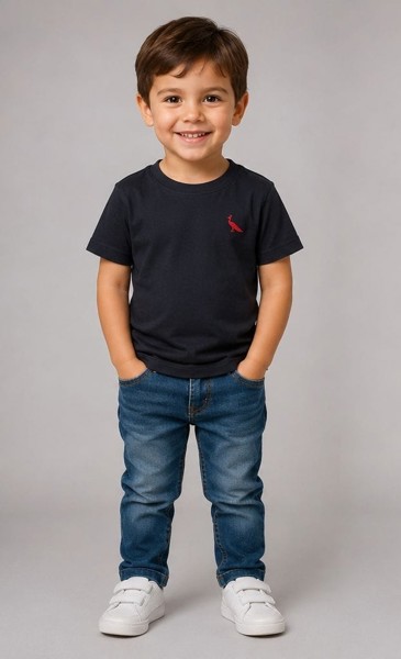 Camiseta Peacock Infantil Preta