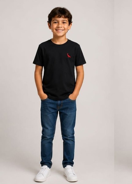 Camiseta Peacock Infantil Preta