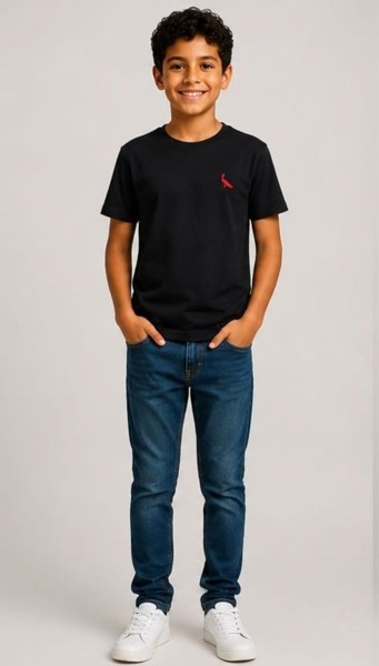 Camiseta Peacock Infantil Preta