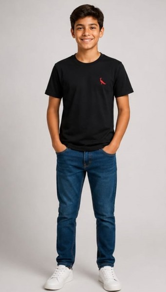 Camiseta Peacock Infantil Preta