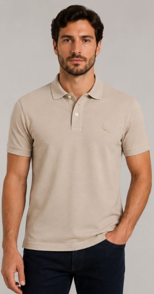  Polo Algodão Areia - Peacock