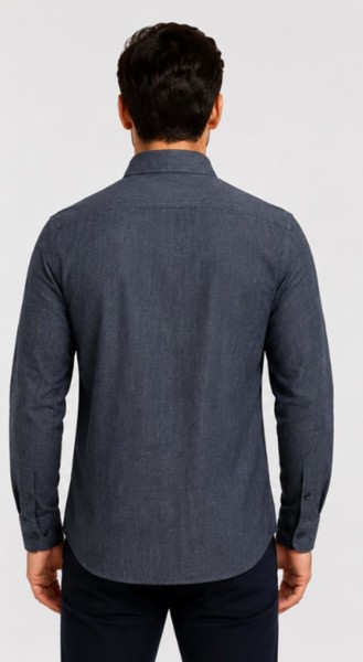 Camisa Social M/L Jeans Peacock