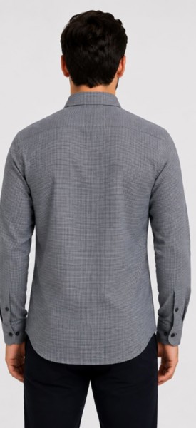 Camisa Social Peacock Slim  Escama Cinza