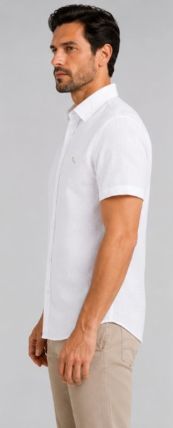 Camisa Social M/C Linho Branca