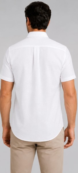 Camisa Social M/C Linho Branca