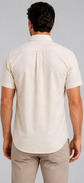 Camisa Social M/C Slim Peacock Areia
