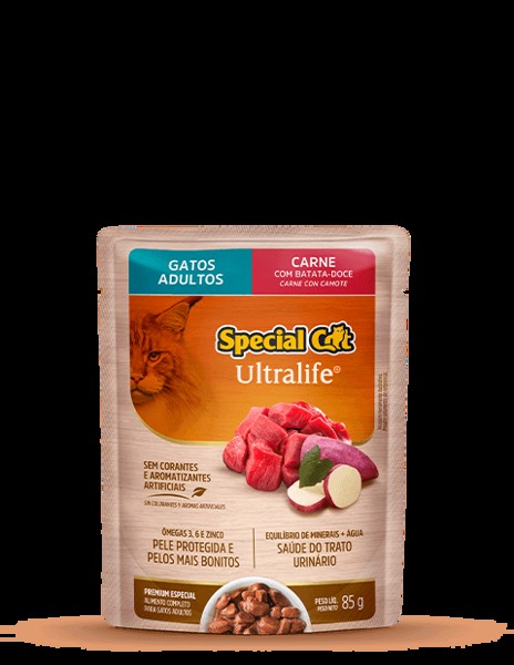 SACHE SPECIAL CAT ULTRALIFE ADULTOS SABOR CARNE85G