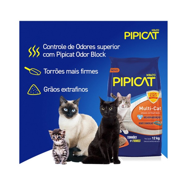 AREIA GATO PIPICAT MULTCAT FLORAL 12KG