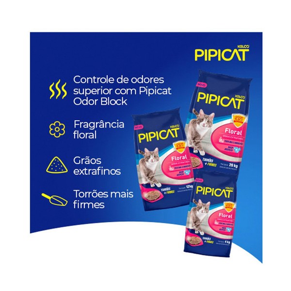 AREIA GATO PIPICAT FLORAL 4KG