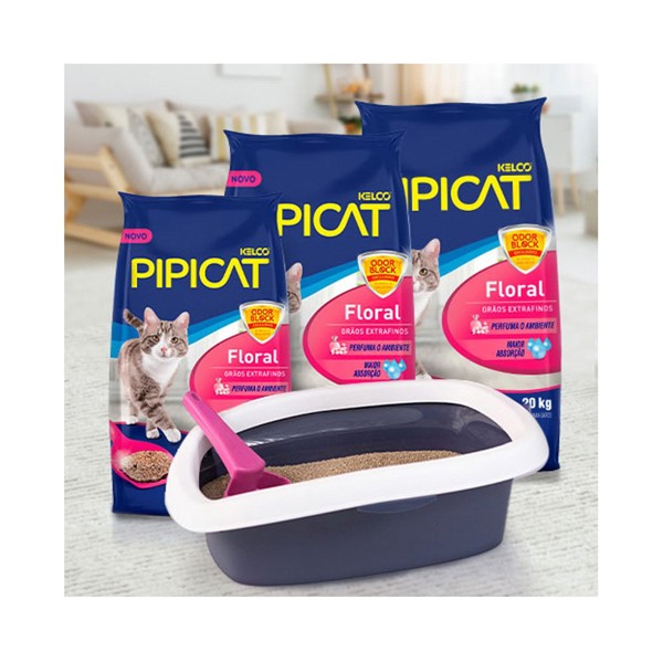 AREIA GATO PIPICAT FLORAL 4KG