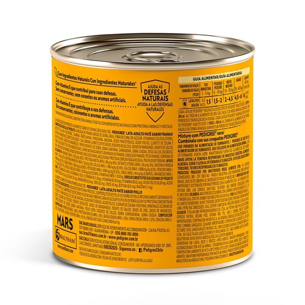 LATA PEDIGREE FRANGO 280GR PATE