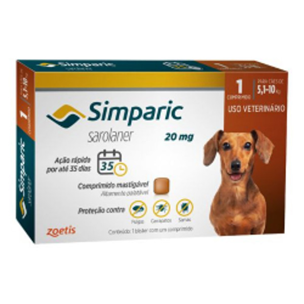 SIMPARIC 20MG 5,1 A 10KG - 1 COMPRIMIDO - VERMELHO
