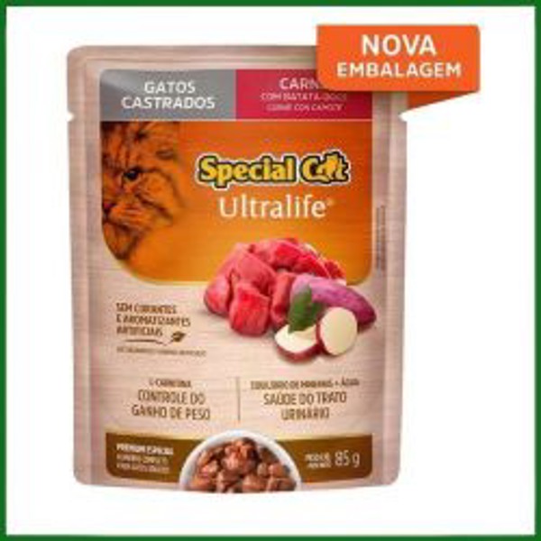 SACHE SPECIAL CAT ULTRALIFE CASTRADOS SABOR CARNE85G