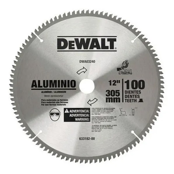DISCO PARA ALUMINIO DE 12" 300MM COM 100 DENTES DEWALT - DWA03240