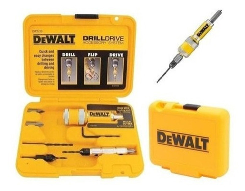 JOGO DE 08PCS COM ESCAREADOR E ESTOJO TROCA RAPIDA DEWALT - DW2730