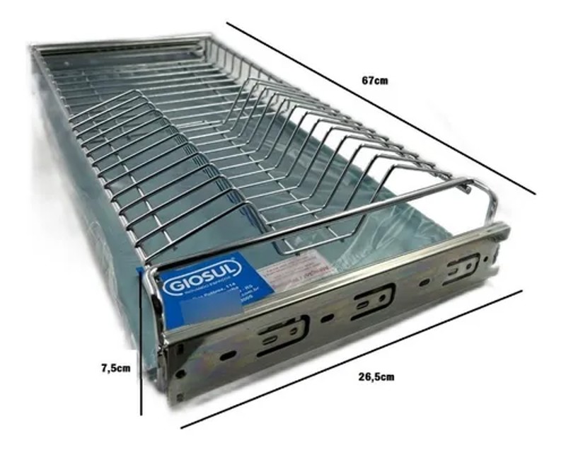 ESCORREDOR DE PRATOS DE 670MM COM CORREDICA GIOSUL - 4286