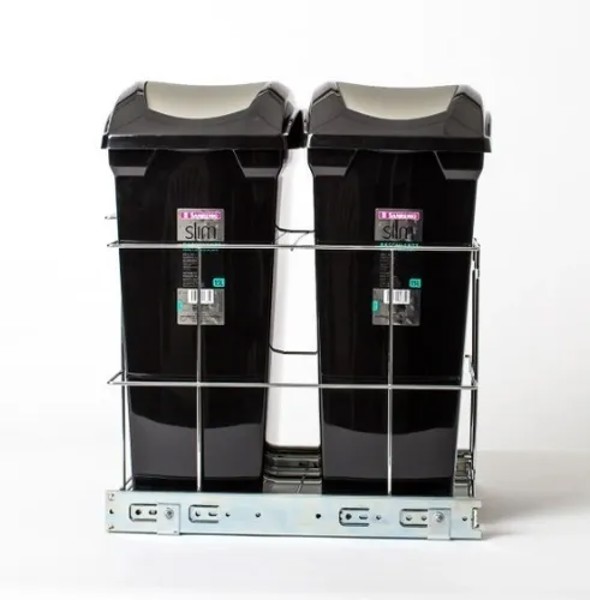 LIXEIRA DUPLA COM 15 LITROS GIOSUL - PRETA 4262