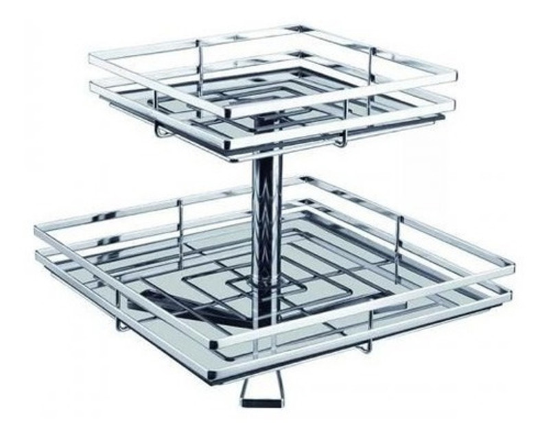 FRUTEIRA DUPLA COM VIDRO GIOSUL QUADRADA - 5176 CROMADA