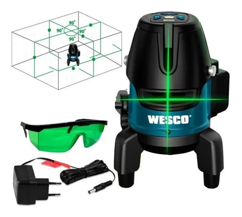 NIVEL A LASER VERDE ROTATIVO DE 7MTS COM MALETA WESCO - WS8911K