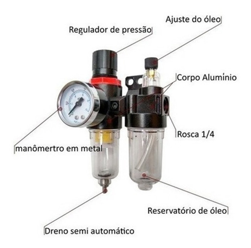 FILTRO DE AR REGULADOR/LUBRIFICANTE 1/4" NOLL - 322,0004