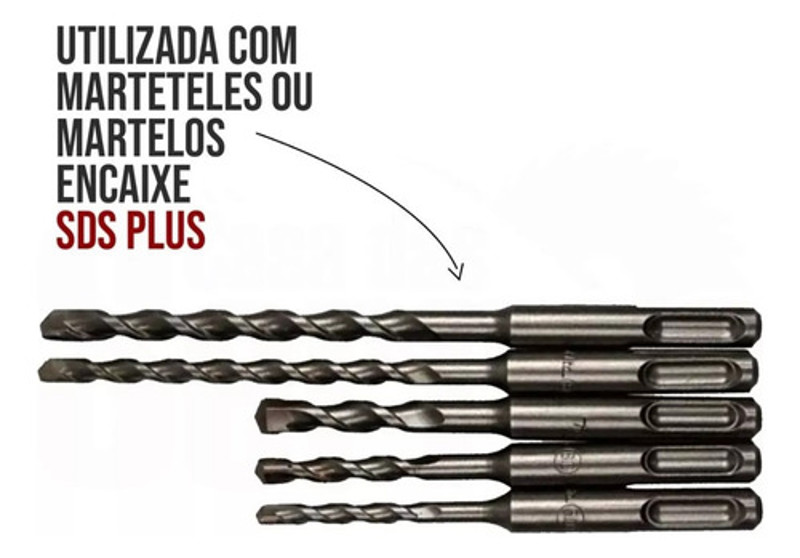 JOGO DE 05PCS COM BROCAS SDS PLUS PARA CONCRETO MAKITA - D-61678