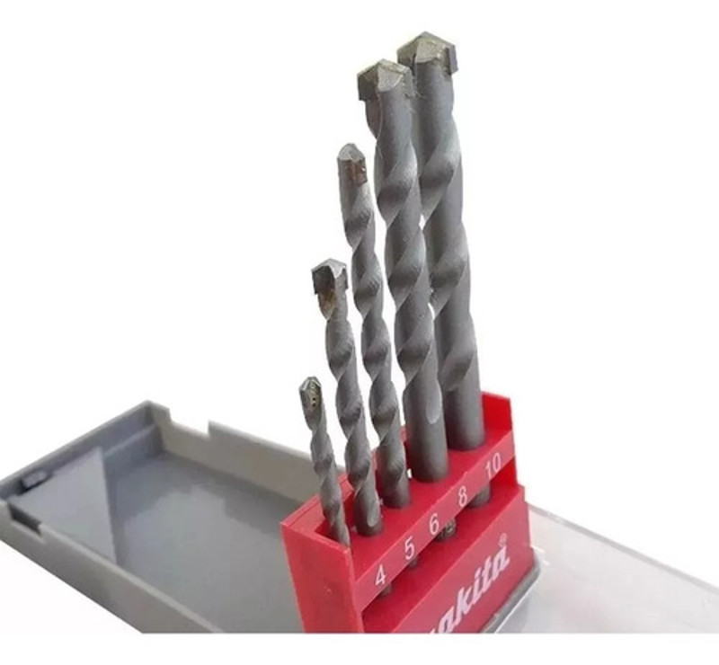 JOGO DE 05PCS COM BROCAS PARA CONCRETO MAKITA - D-03894
