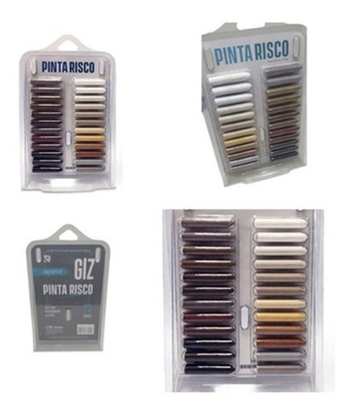 JOGO DE 24PCS COM GIZ PINTA RISCO DE 24 CORES SEM VERNIZ