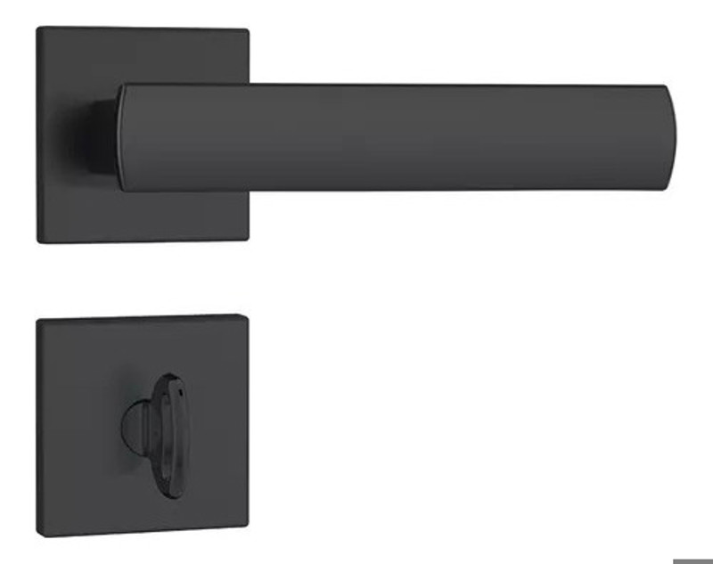 FECHADURA DE BANHEIRO "35" COM ROSETA QUADRADA STAM - 823/35 WC PRETO FOSCO