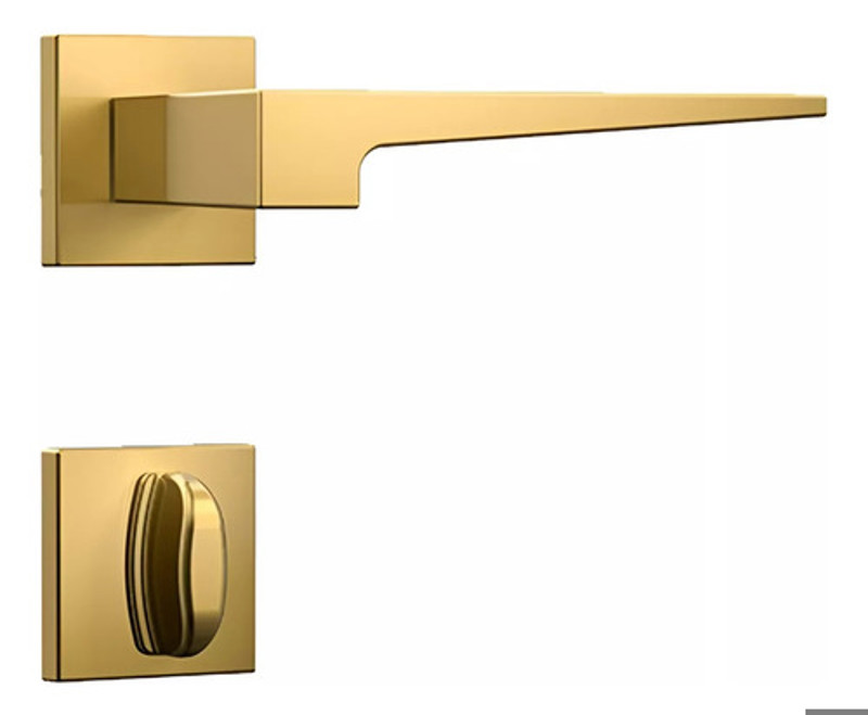 FECHADURA DE BANHEIRO "3200" COM ROSETA QUADRADA STAM - CLASSIC 3200 WC GOLD