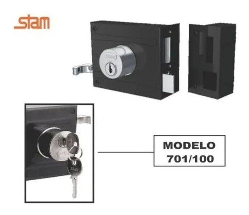 FECHADURA DE SOBREPOR SIMPLES PARA PORTAO STAM - 701/100