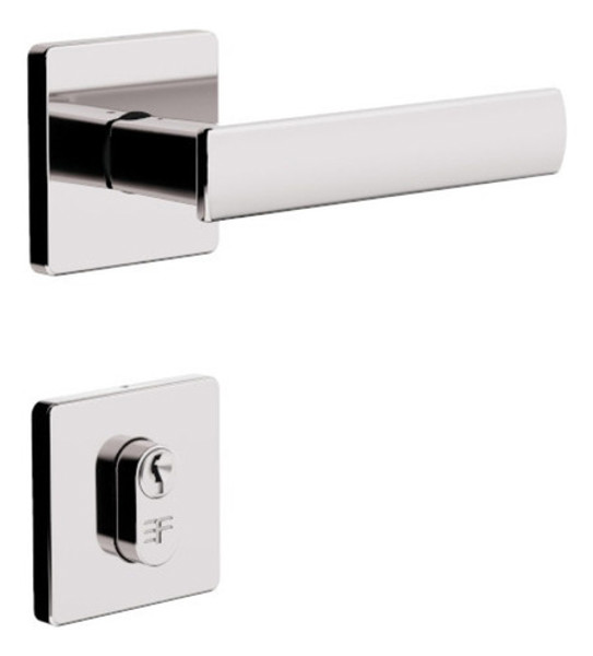 FECHADURA EXTERNA "117" COM ROSETA QUADRADA 3F - 740E11755CR CROMADA