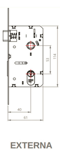 FECHADURA EXTERNA "117" COM ROSETA QUADRADA 3F - 740E11755CR CROMADA
