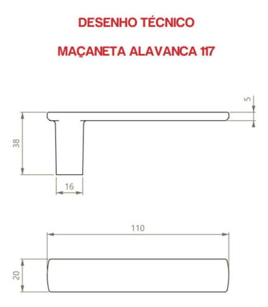FECHADURA EXTERNA "117" COM ROSETA QUADRADA 3F - 740E11755CR CROMADA