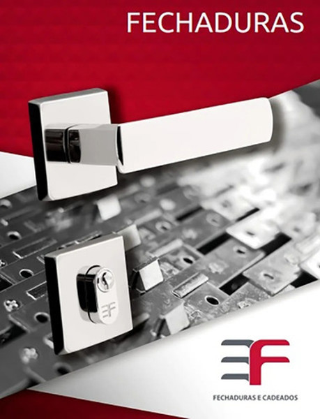 FECHADURA EXTERNA "117" COM ROSETA QUADRADA 3F - 740E11755CR CROMADA