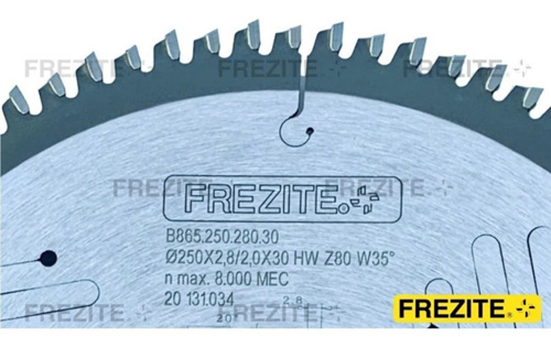 DISCO CORTE MDF DE 250MM COM 80 DENTES ALTERNADO FREZITE - B86525028030