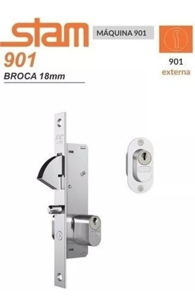 FECHADURA PARA PORTA DE PASSAGEM BICO PAPAGAIO ESTREITA  STAM - 901