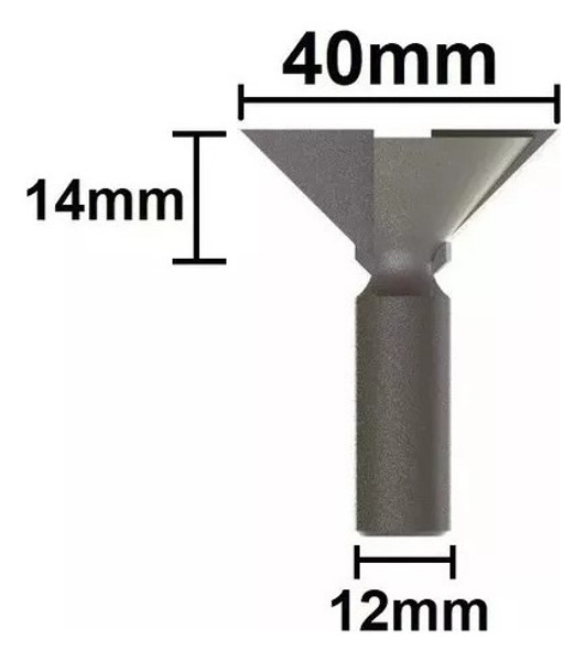 FRESA PERFIL CAVA 45° DE 40MM COM HASTE 12MM RADIX - 2059100.06