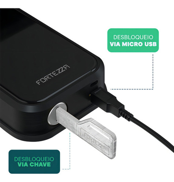 FECHADURA DIGITAL ELETRONICA INTELIGENTE FORTEZZA - FZE01BK