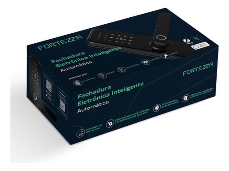 FECHADURA DIGITAL ELETRONICA INTELIGENTE FORTEZZA - FZE01BK