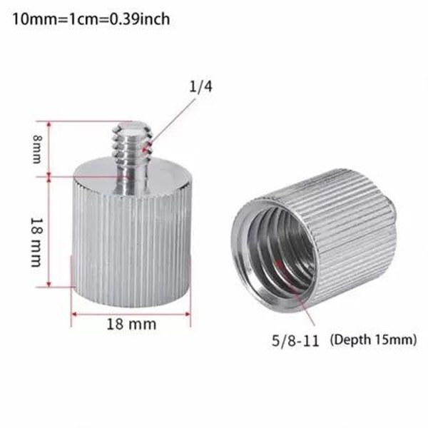 ADAPTADOR PARA TRIPE E NIVEL COM REDUCAO DE 5/8" PARA 1/4" - 24099