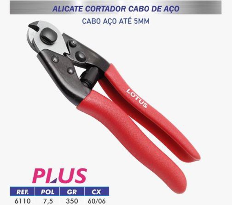 ALICATE CORTE CABO DE ACO 7,5'' LOTUS - REF.6110