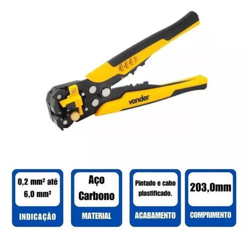 ALICATE CRIMPADOR AUTOMATICO VONDER - 36.86.000.0008
