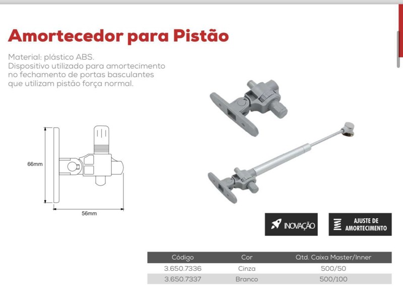 AMORTECEDOR PARA PISTAO RENNA CINZA - 3.650.5457