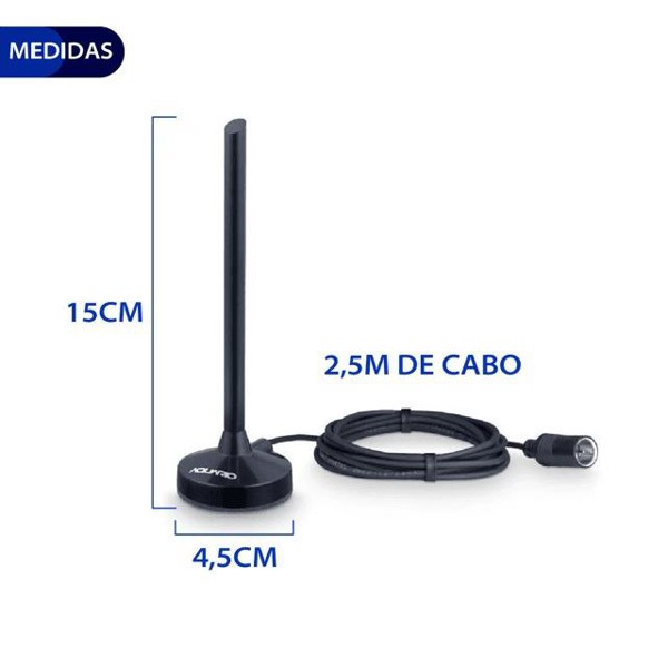ANTENA INTERNA DIGITAL PRETA - DTV-200