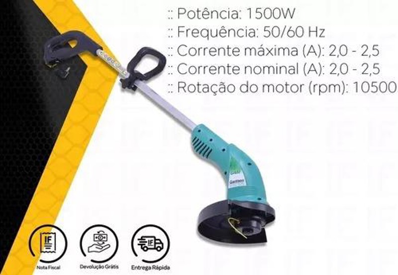 APARADOR DE GRAMA ELETRICO 1500W GARTHEN - GAM-1500BP - 00039215.6
