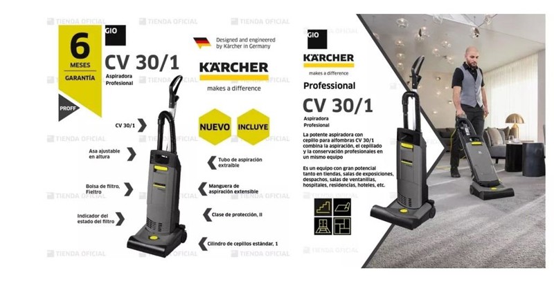ASPIRADOR DE PO CV 30/1 PROFISSIONAL 850W KARCHER - 9.398-644.0 220V