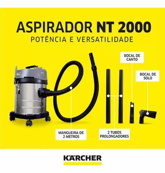 ASPIRADOR DE PO E AGUA ELETRICO COM 1400W KARCHER - NT 2000 220V